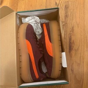 Puma Women's Burgundy and Orange Sneakers
